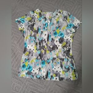 Women's Koi Scrub Top SZ L